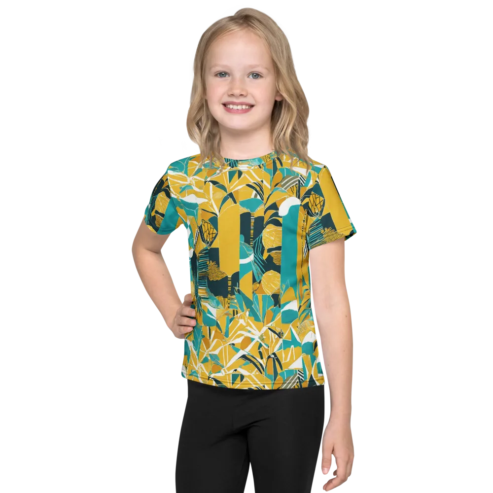 Tropic Geometry on Kids Crew Neck T-Shirt — Front