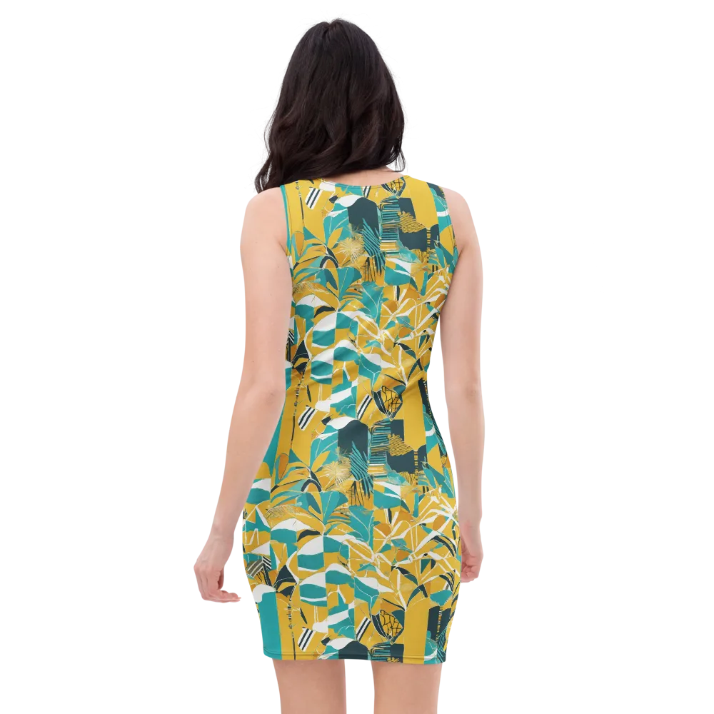 Tropic Geometry on Bodycon Dress — Back