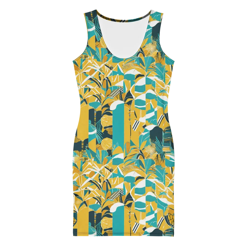 Tropic Geometry on Bodycon Dress — Front