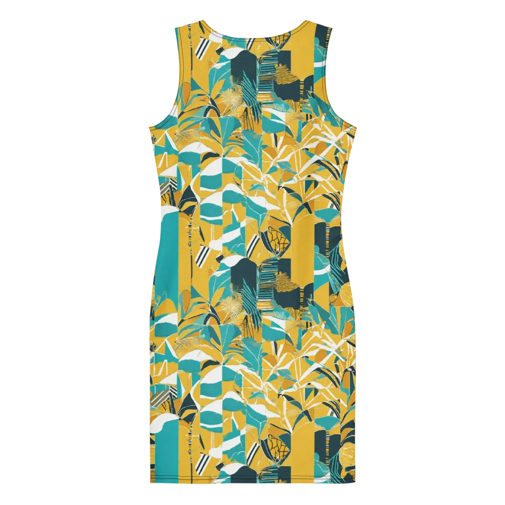 Tropic Geometry on Bodycon Dress — Back