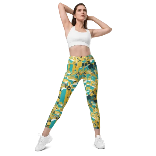 Tropic Geometry on a Leggings with Pockets