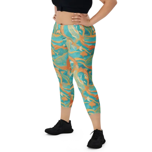 Tidal Menagerie on a Capri Leggings