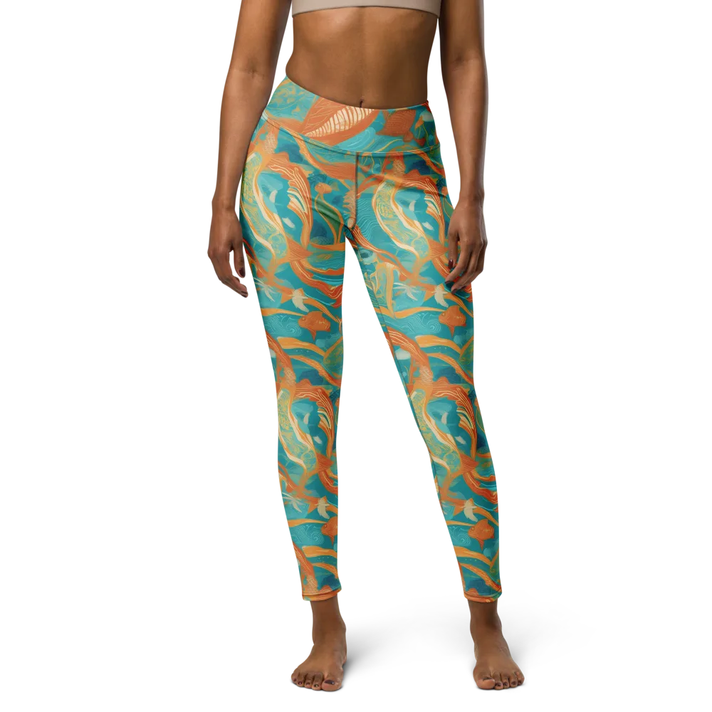 Tidal Menagerie on Yoga Leggings — Front