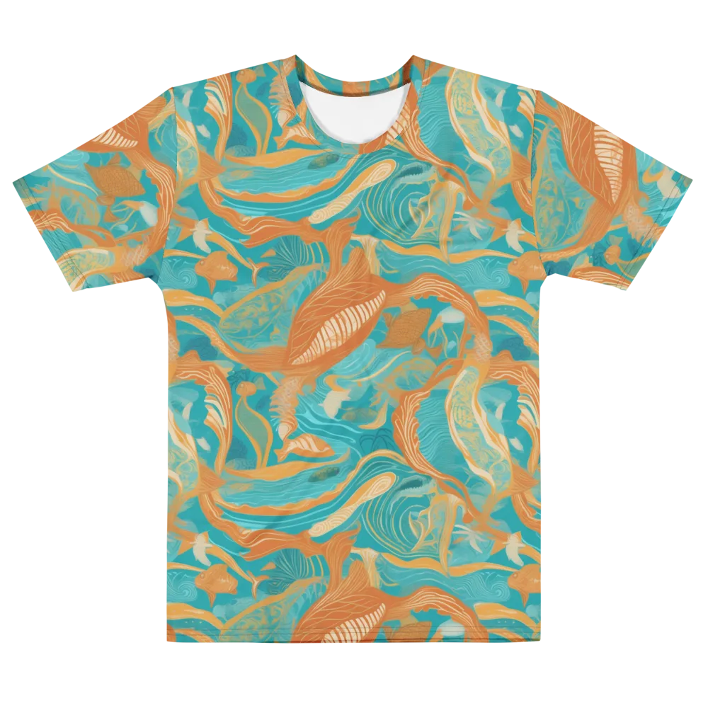 Tidal Menagerie on Men's Cotton Crew Neck T-Shirt — Front