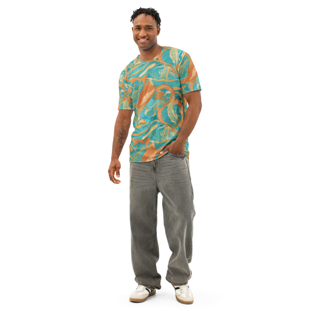 Tidal Menagerie on Men's Cotton Crew Neck T-Shirt — Front