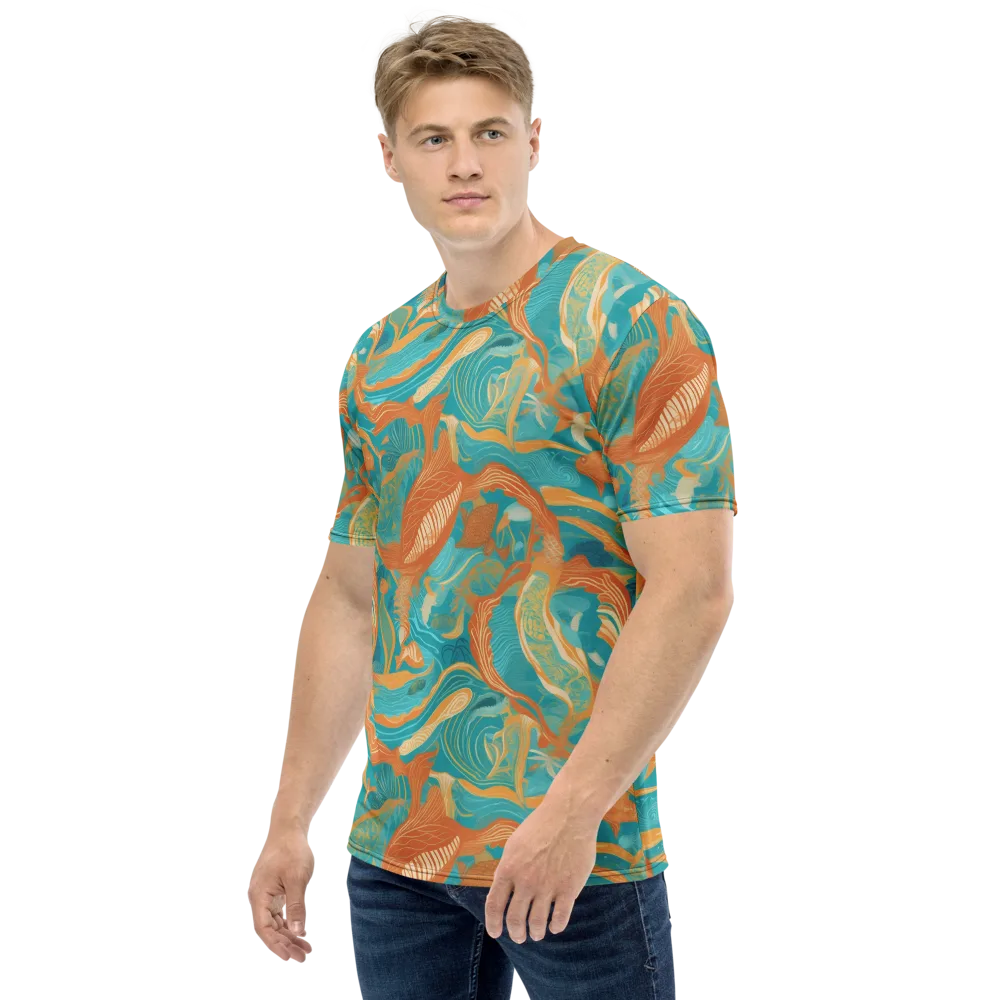 Tidal Menagerie on Men's Crew Neck T-Shirt — Left