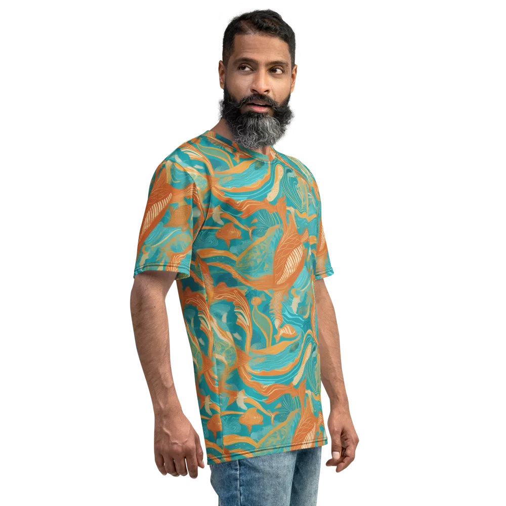 Tidal Menagerie on Men's Crew Neck T-Shirt — Right