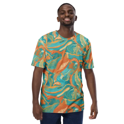 Tidal Menagerie on a Men's Crew Neck T-Shirt