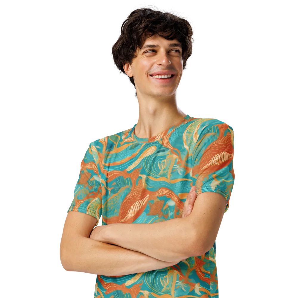 Tidal Menagerie on Men's Crew Neck T-Shirt — Left Front