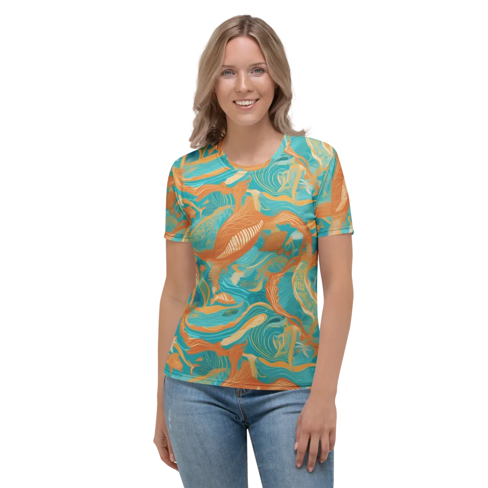 Tidal Menagerie on Women's Crew Neck T-Shirt — Front