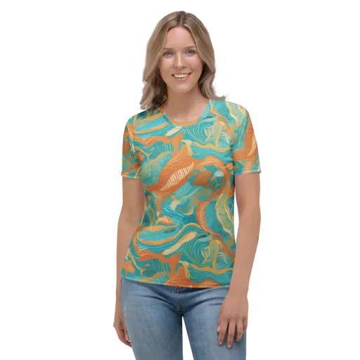 Tidal Menagerie on a Women's Crew Neck T-Shirt
