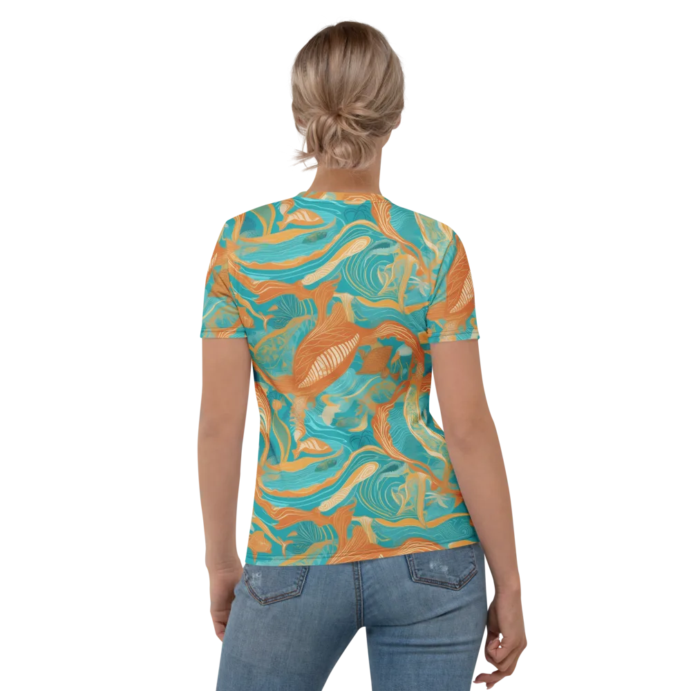 Tidal Menagerie on Women's Crew Neck T-Shirt — Back