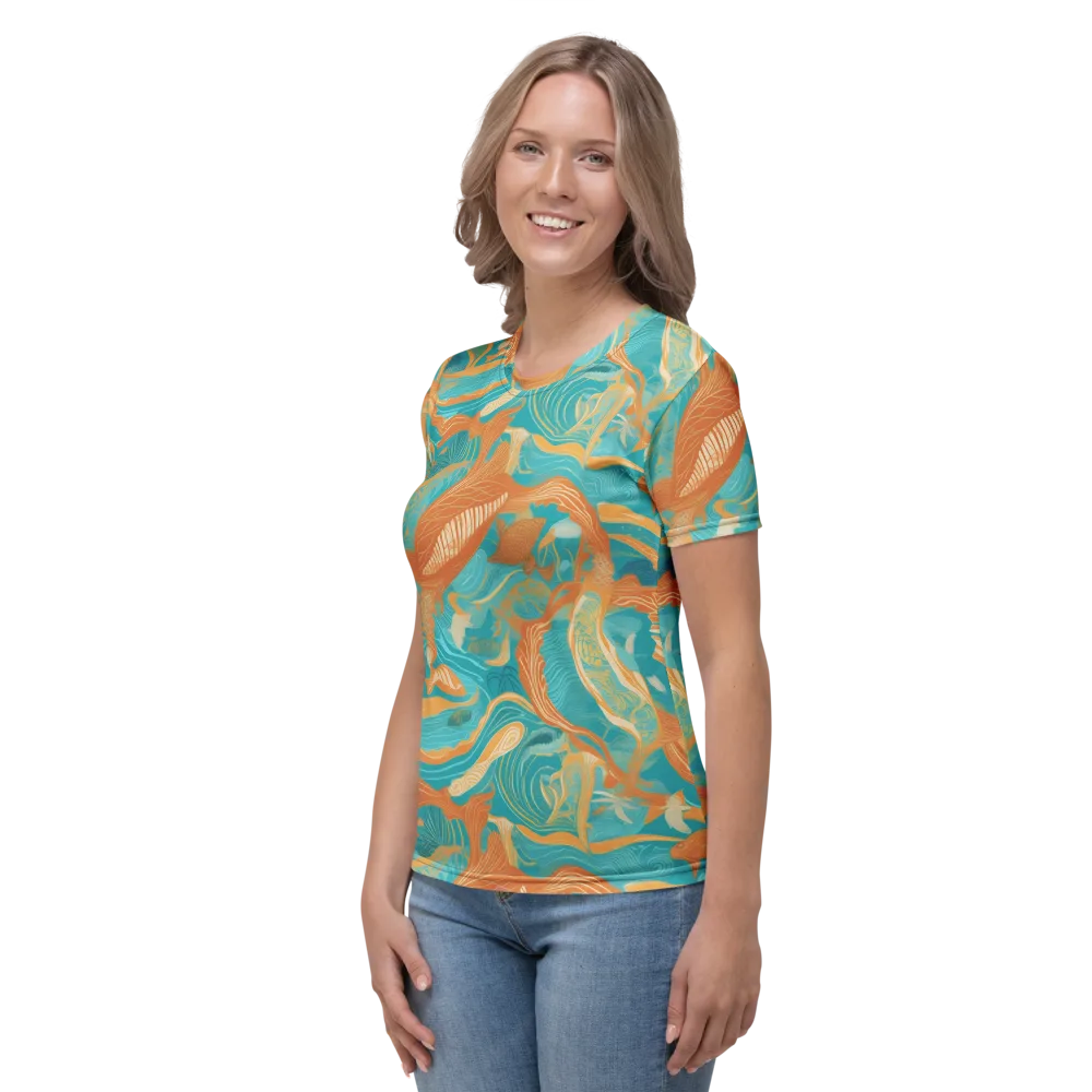 Tidal Menagerie on Women's Crew Neck T-Shirt — Left