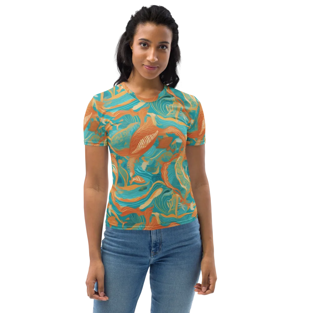 Tidal Menagerie on Women's Crew Neck T-Shirt — Front