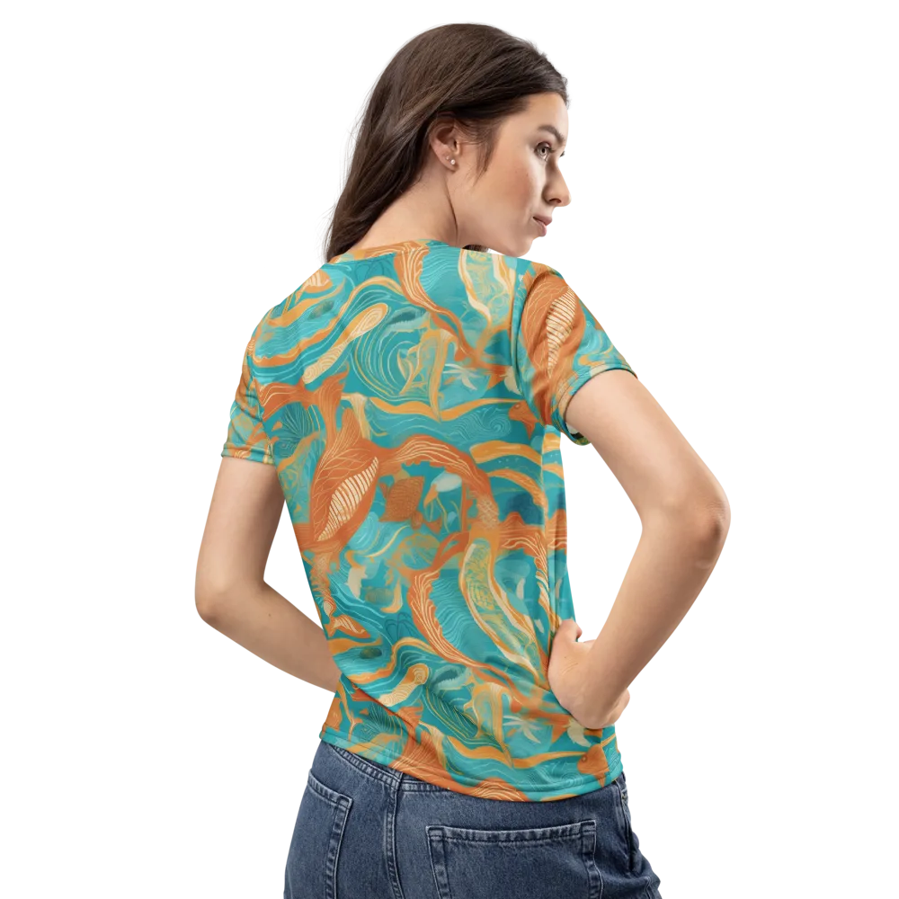 Tidal Menagerie on Women's Crew Neck T-Shirt — Back