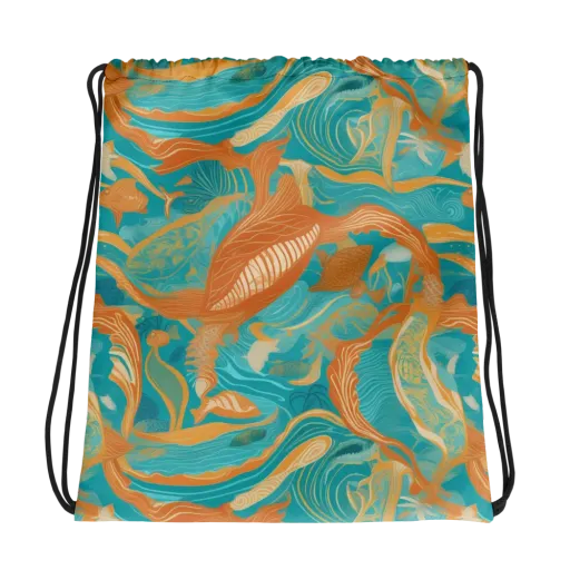 Tidal Menagerie on a Drawstring Bag