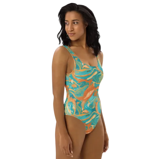 Tidal Menagerie on a One-Piece Swimsuit