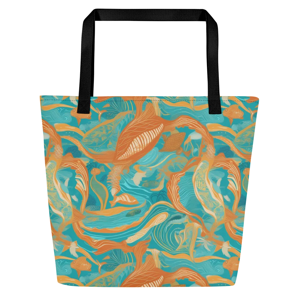 Tidal Menagerie on Large Tote Bag W/ Pocket — Front