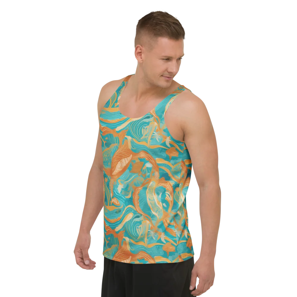 Tidal Menagerie on Men's Tank Top — Left Front