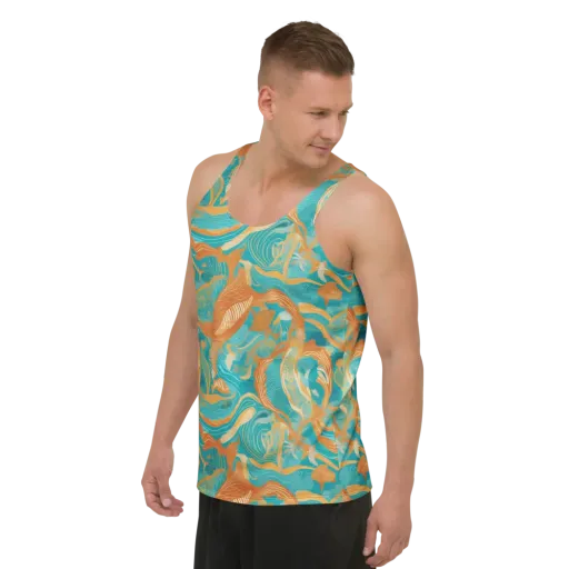 Tidal Menagerie on a Men's Tank Top