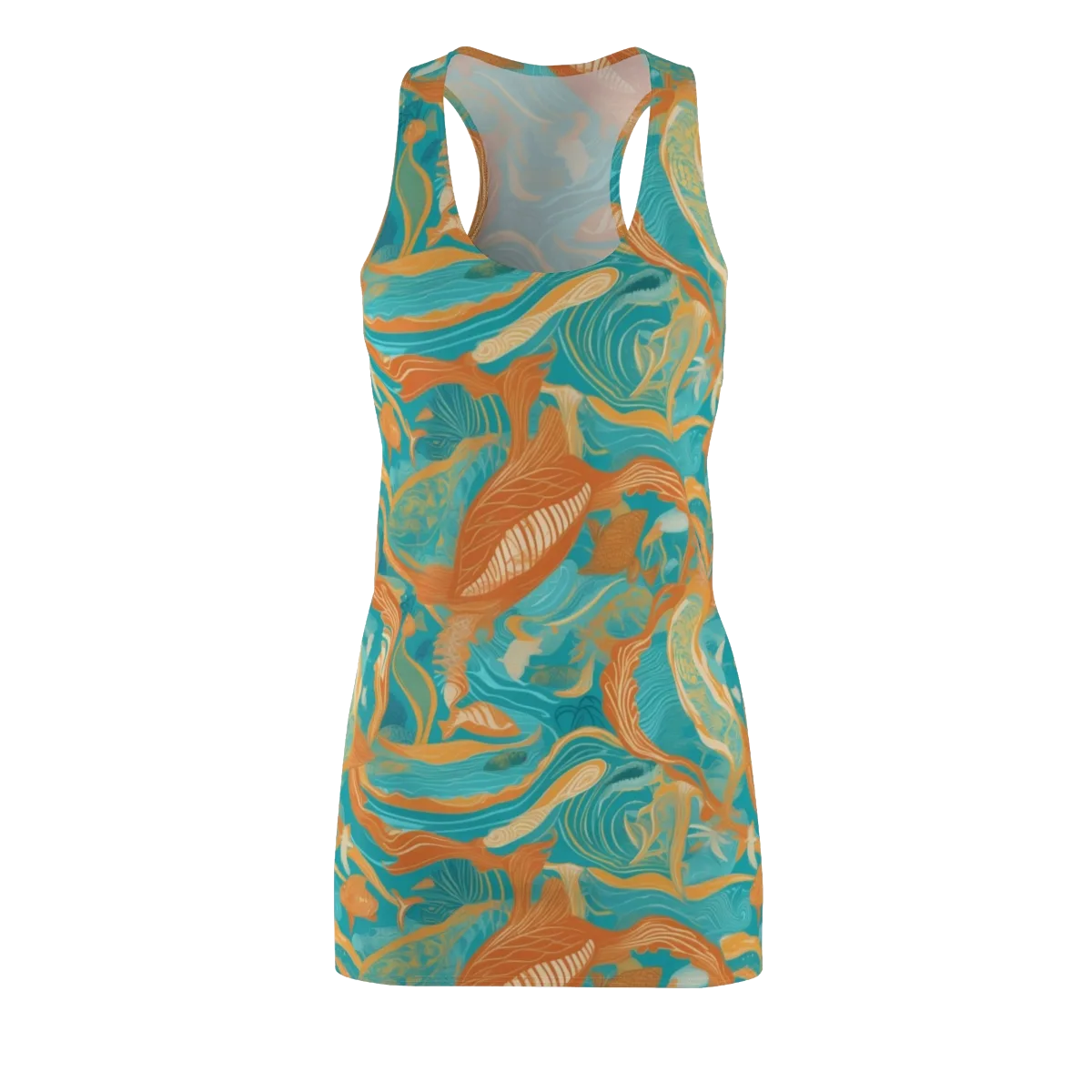 Tidal Menagerie on Racerback Dress — Front