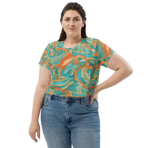 Tidal Menagerie on a Crop Tee