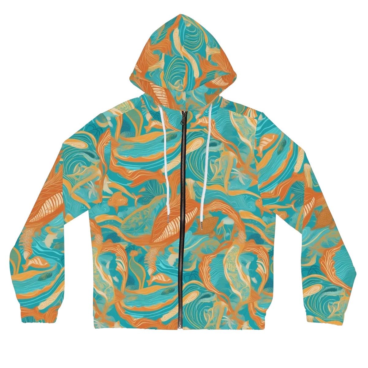 Tidal Menagerie on Women's Full-Zip Hoodie — Front