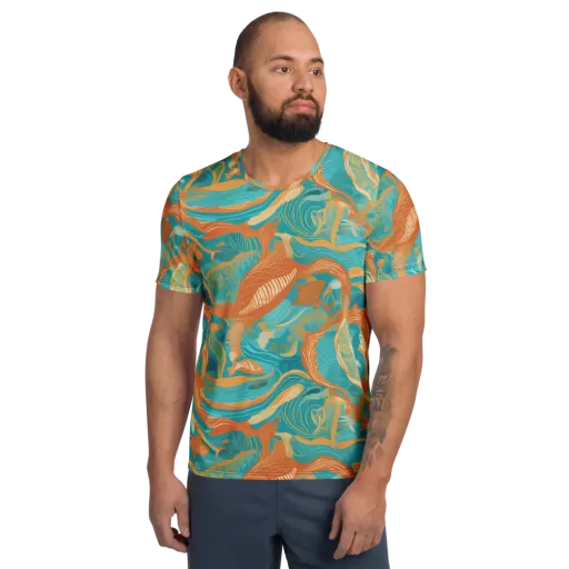 Tidal Menagerie on a Men's Athletic T-Shirt