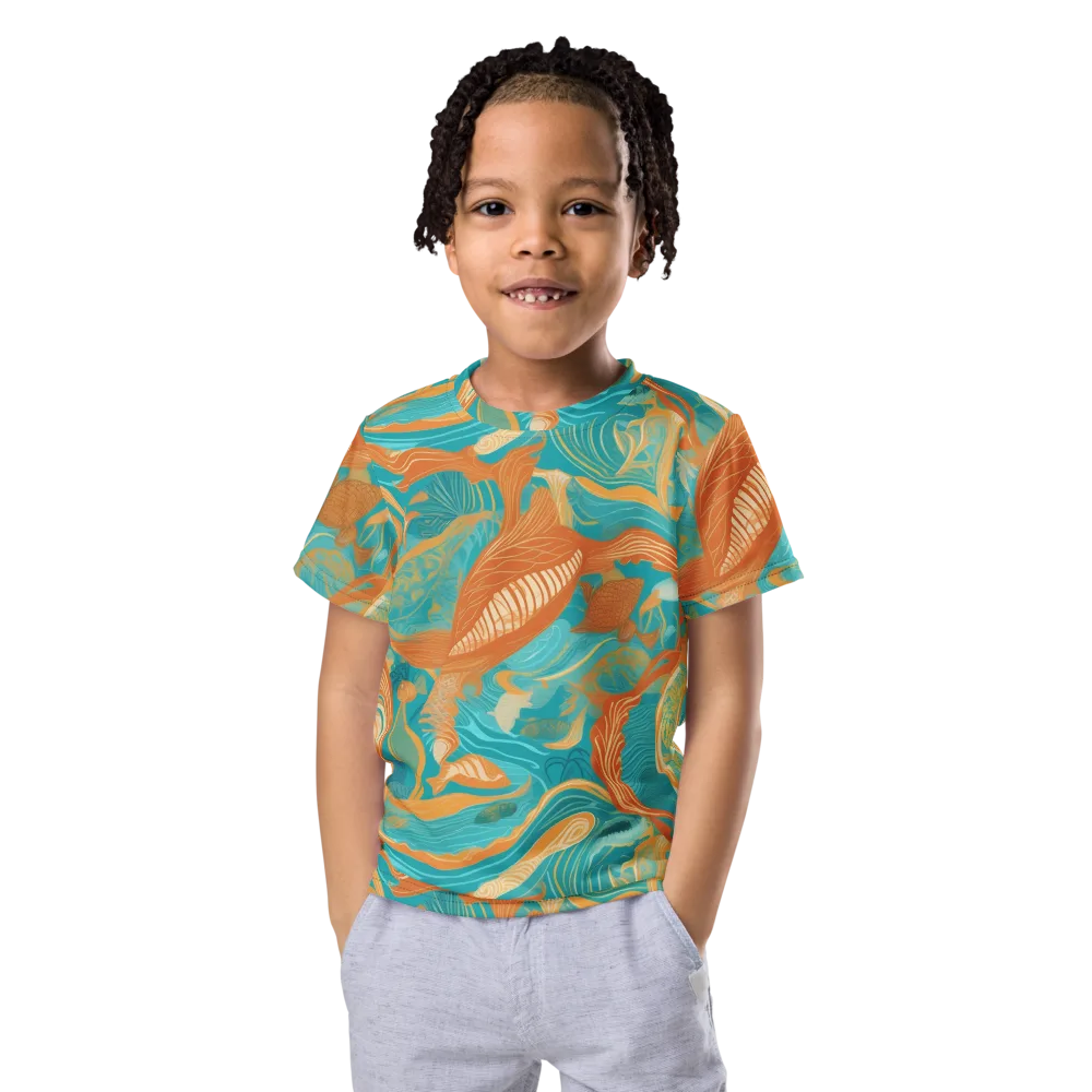 Tidal Menagerie on Kids Crew Neck T-Shirt — Front
