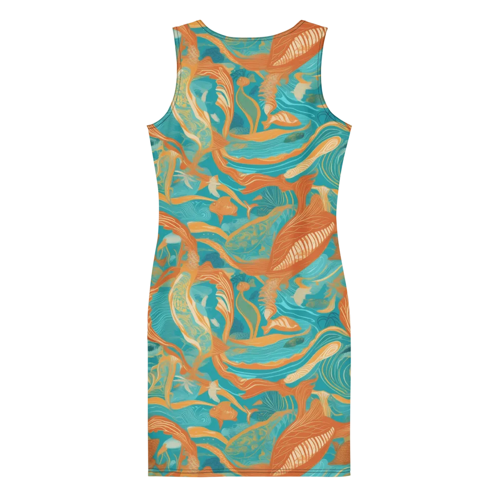 Tidal Menagerie on Bodycon Dress — Back