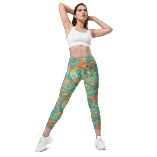 Tidal Menagerie on a Leggings with Pockets