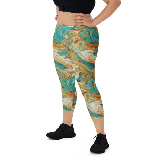 Marigold Maelstrom on a Capri Leggings