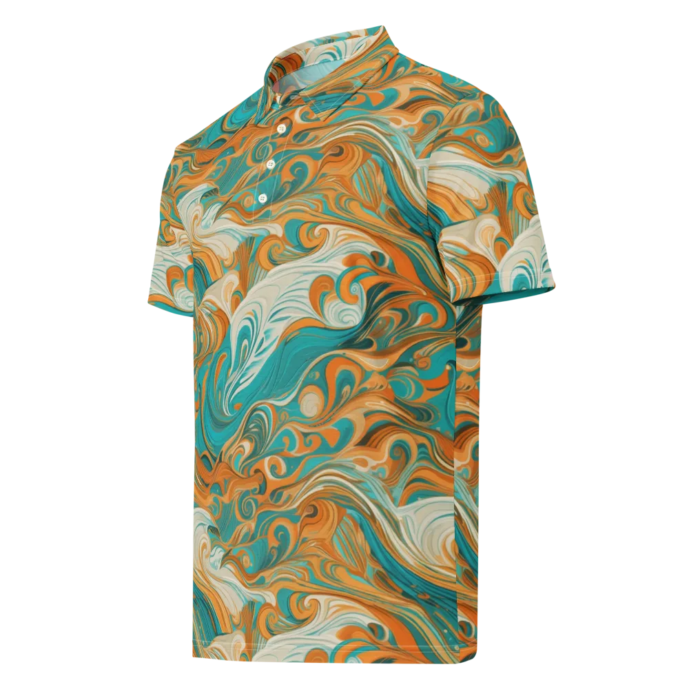 Marigold Maelstrom on Men's Slim Fit Polo Shirt — Left Front