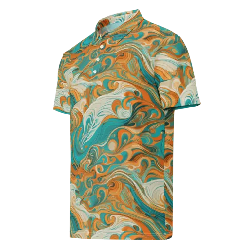 Marigold Maelstrom on a Men's Slim Fit Polo Shirt