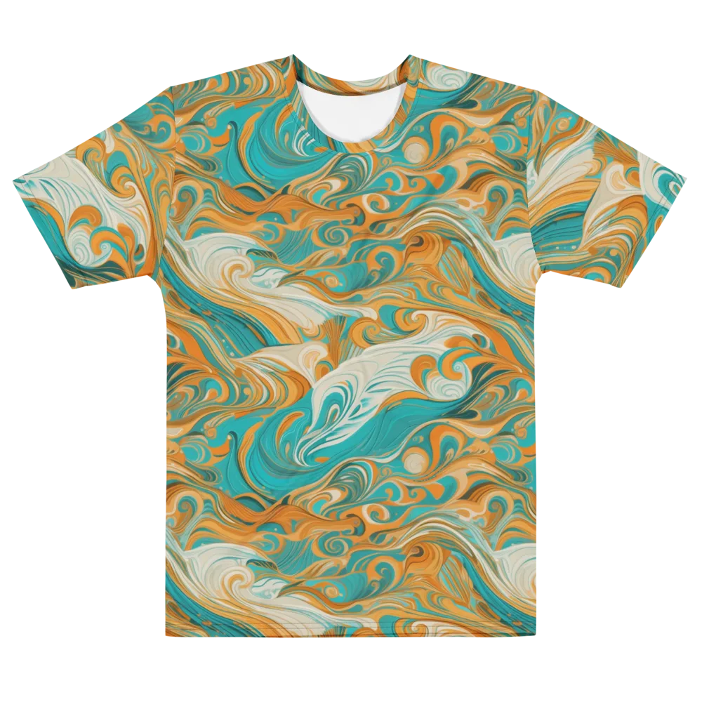 Marigold Maelstrom on Men's Cotton Crew Neck T-Shirt — Front