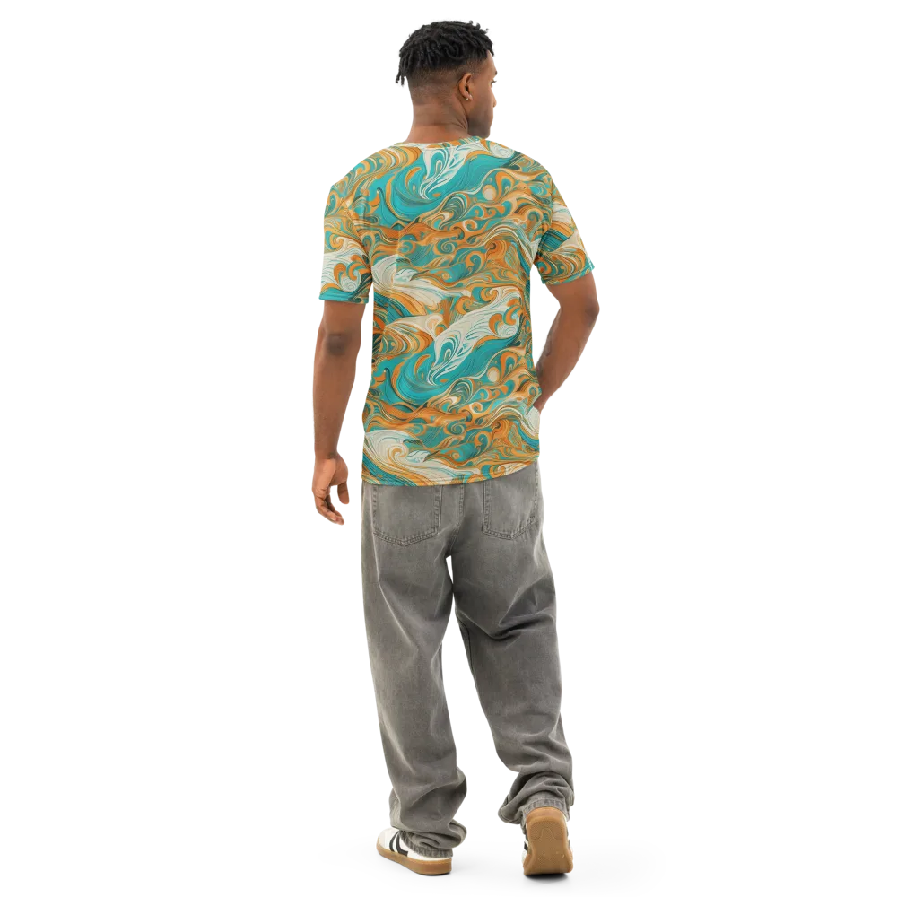 Marigold Maelstrom on Men's Cotton Crew Neck T-Shirt — Back