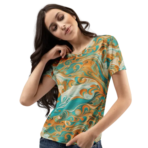 Marigold Maelstrom on a Women's Crew Neck T-Shirt