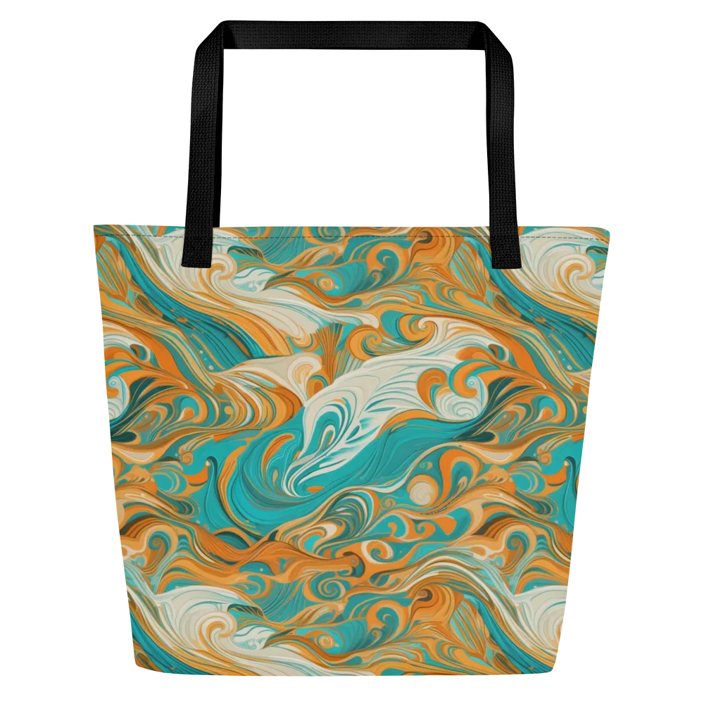 Marigold Maelstrom on Large Tote Bag W/ Pocket — Front