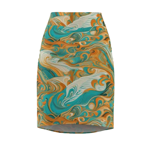 Marigold Maelstrom on a Pencil Skirt