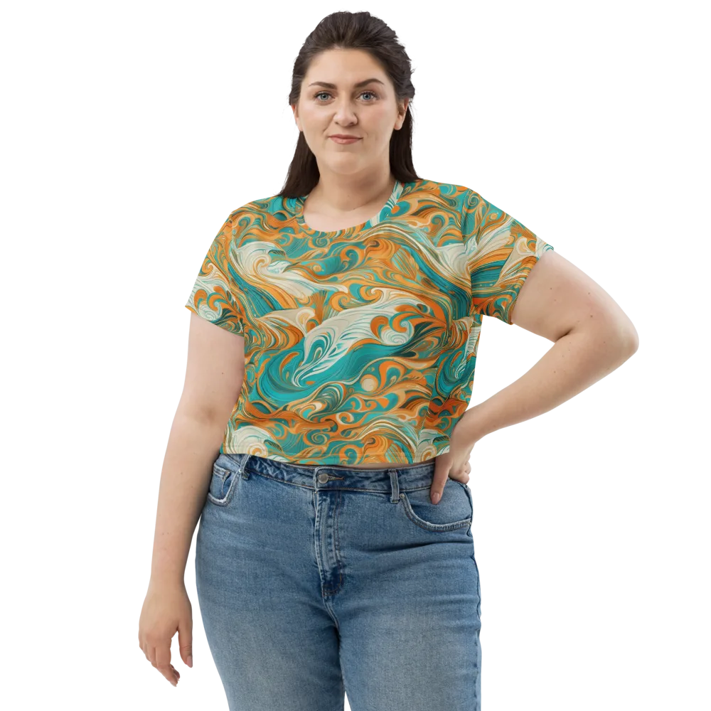 Marigold Maelstrom on Crop Tee — Front