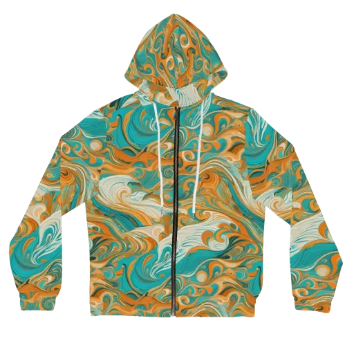 Marigold Maelstrom on a Women's Full-Zip Hoodie