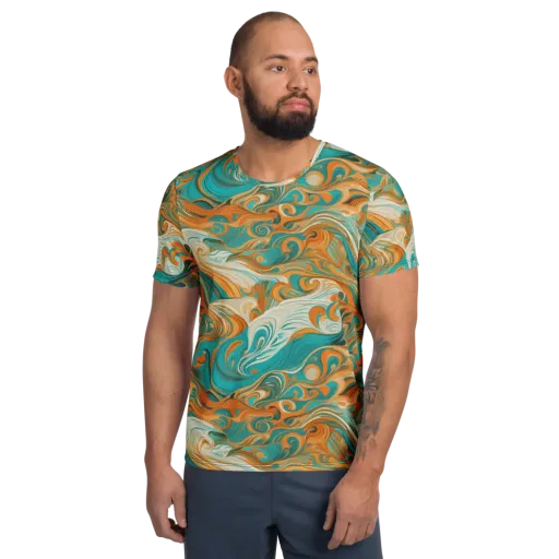 Marigold Maelstrom on a Men's Athletic T-Shirt
