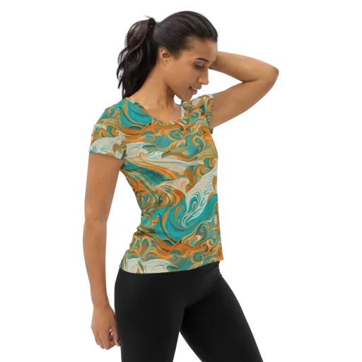 Marigold Maelstrom on a Women's Athletic T-Shirt
