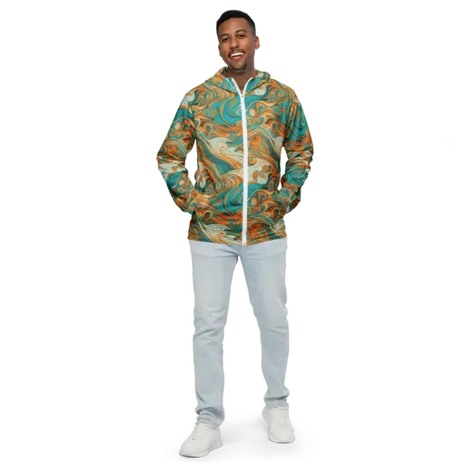 Marigold Maelstrom on a Men's Windbreaker