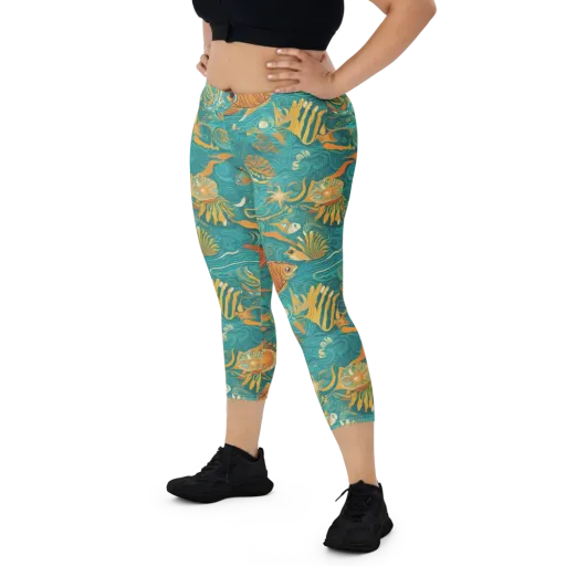 Tidal Ember on a Capri Leggings