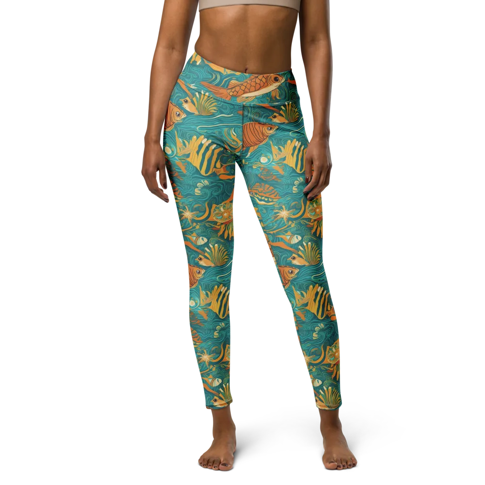 Tidal Ember on Yoga Leggings — Front