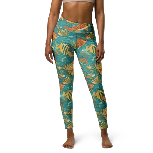 Tidal Ember on a Yoga Leggings