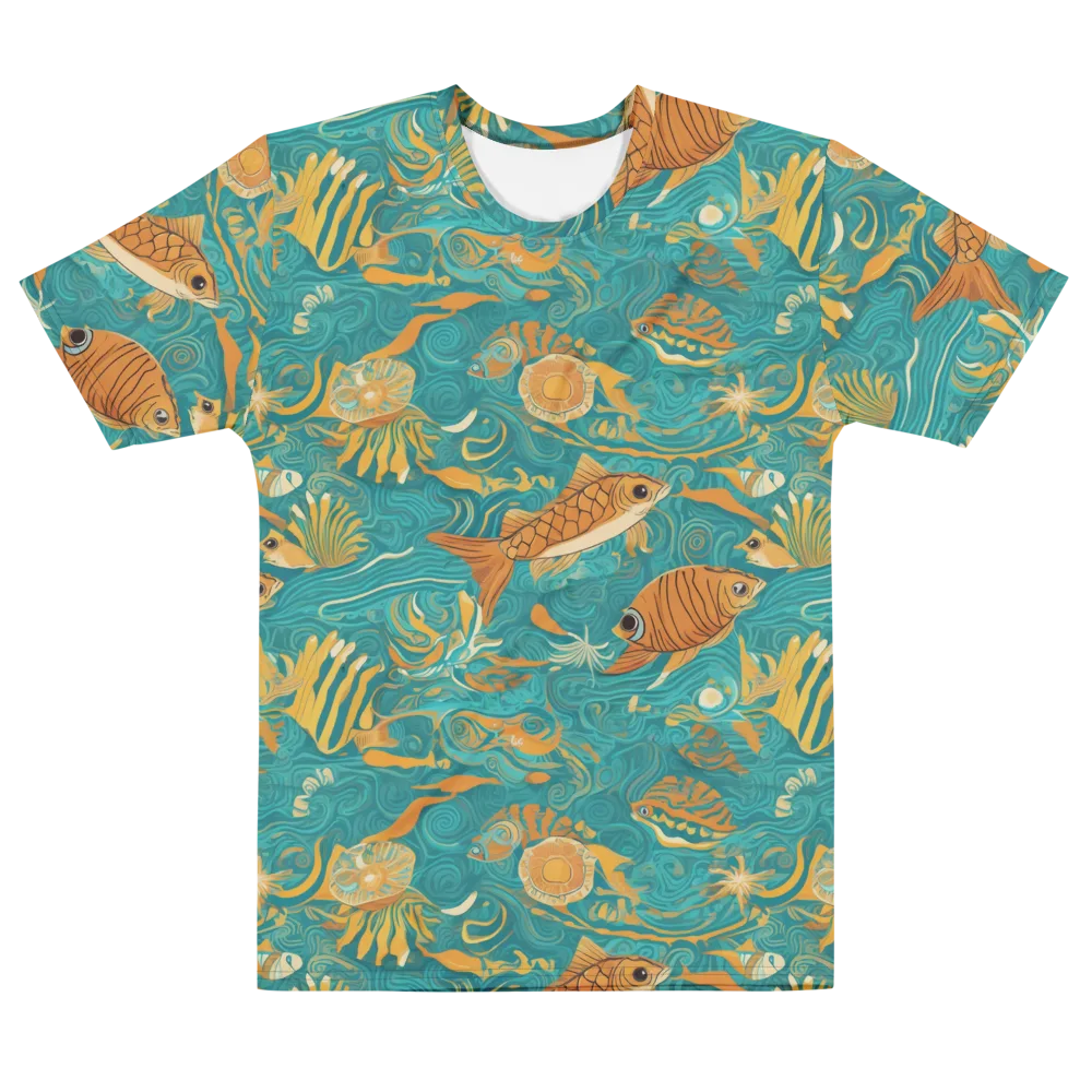 Tidal Ember on Men's Cotton Crew Neck T-Shirt — Front