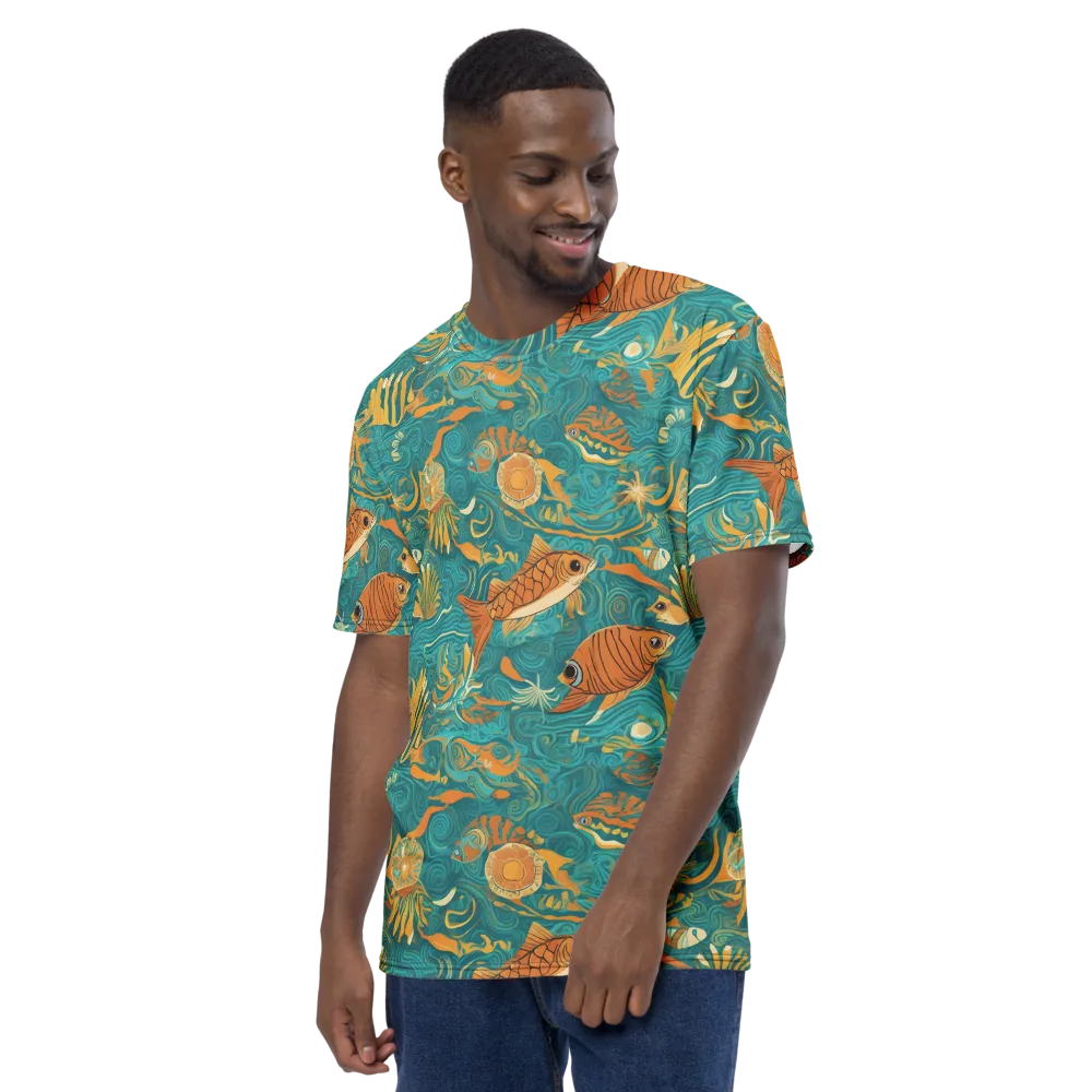Tidal Ember on Men's Crew Neck T-Shirt — Left