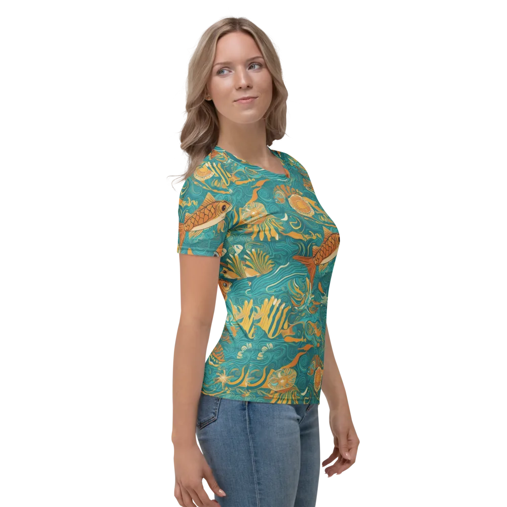Tidal Ember on Women's Crew Neck T-Shirt — Right